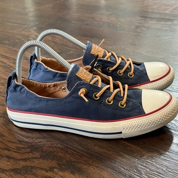 Converse Navy and Tan Sneakers, Women’s Sz 9 - Picture 5 of 13